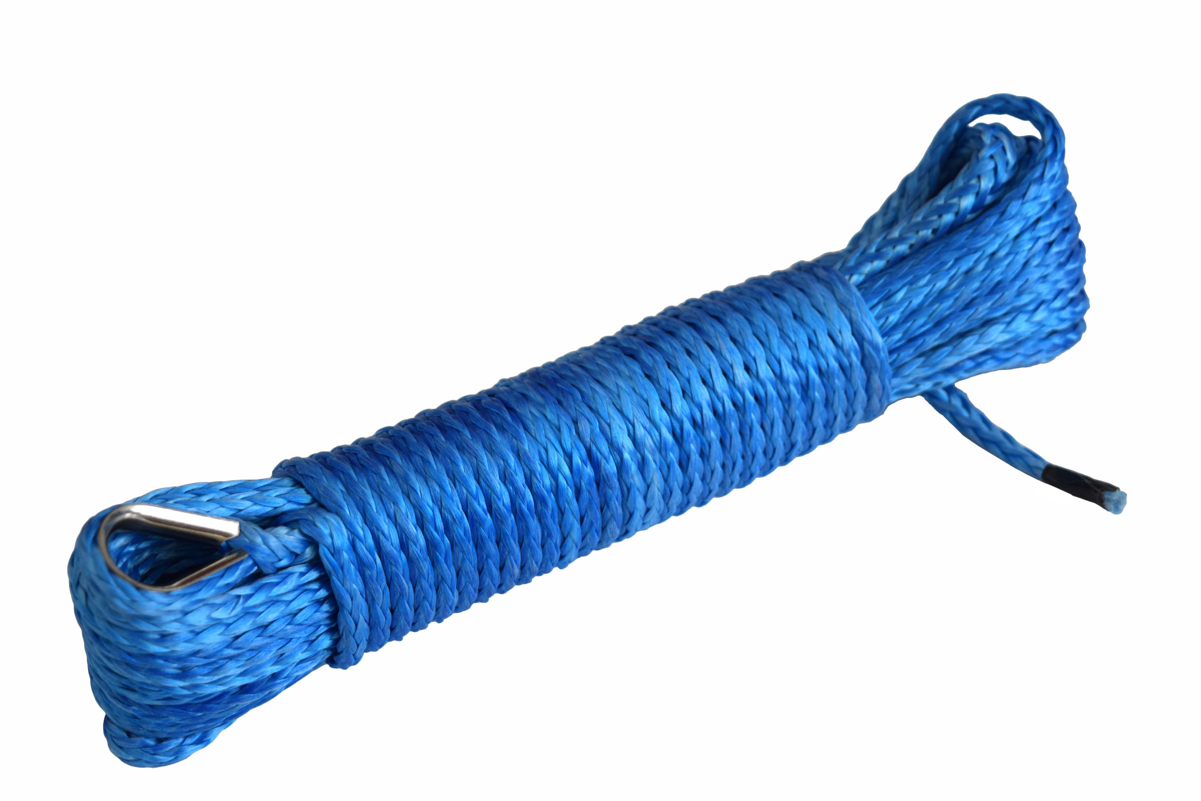 QIQU Blue 50 feet 3/16 inch ATV UTV synthetic winch cable rope line with thimble one end