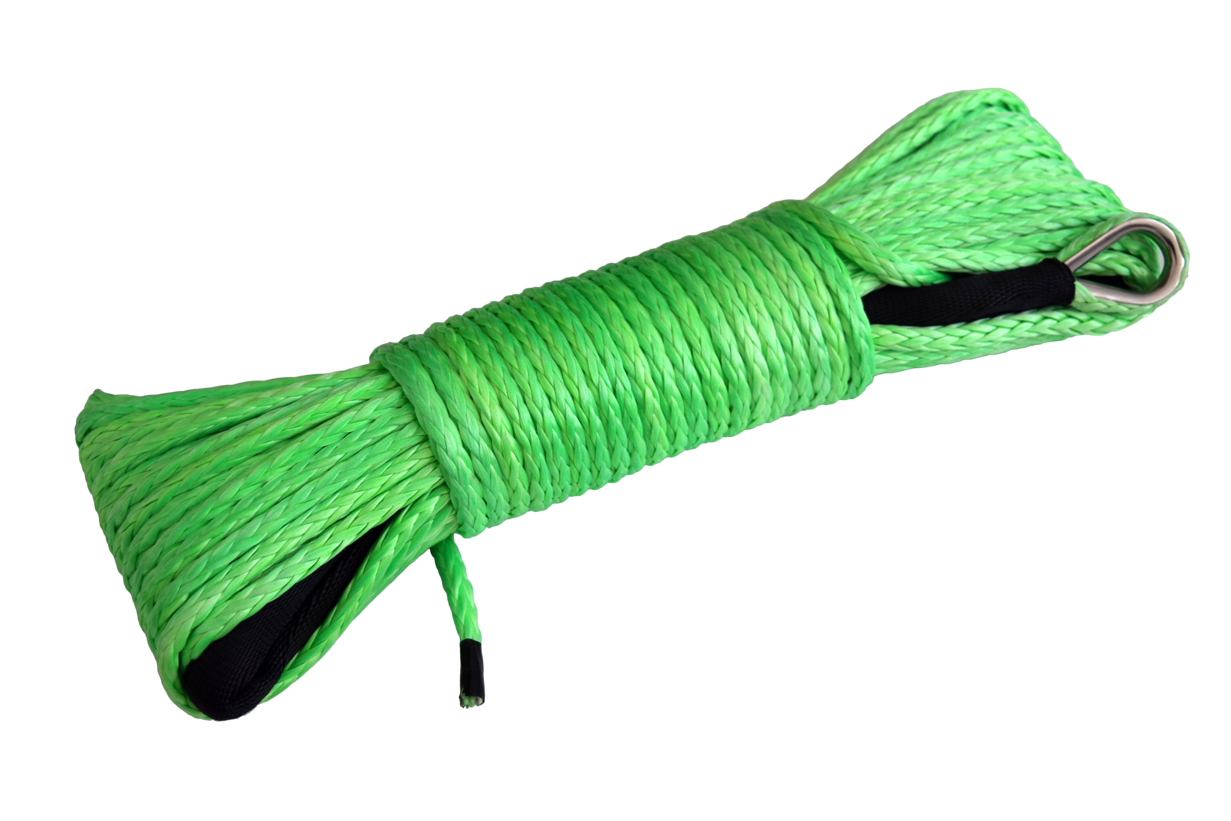 QIQU Green QIQU 50 ft 1/4 inch (6mm*15m or 1/4''x50') ATV UTV synthetic winch cable rope line