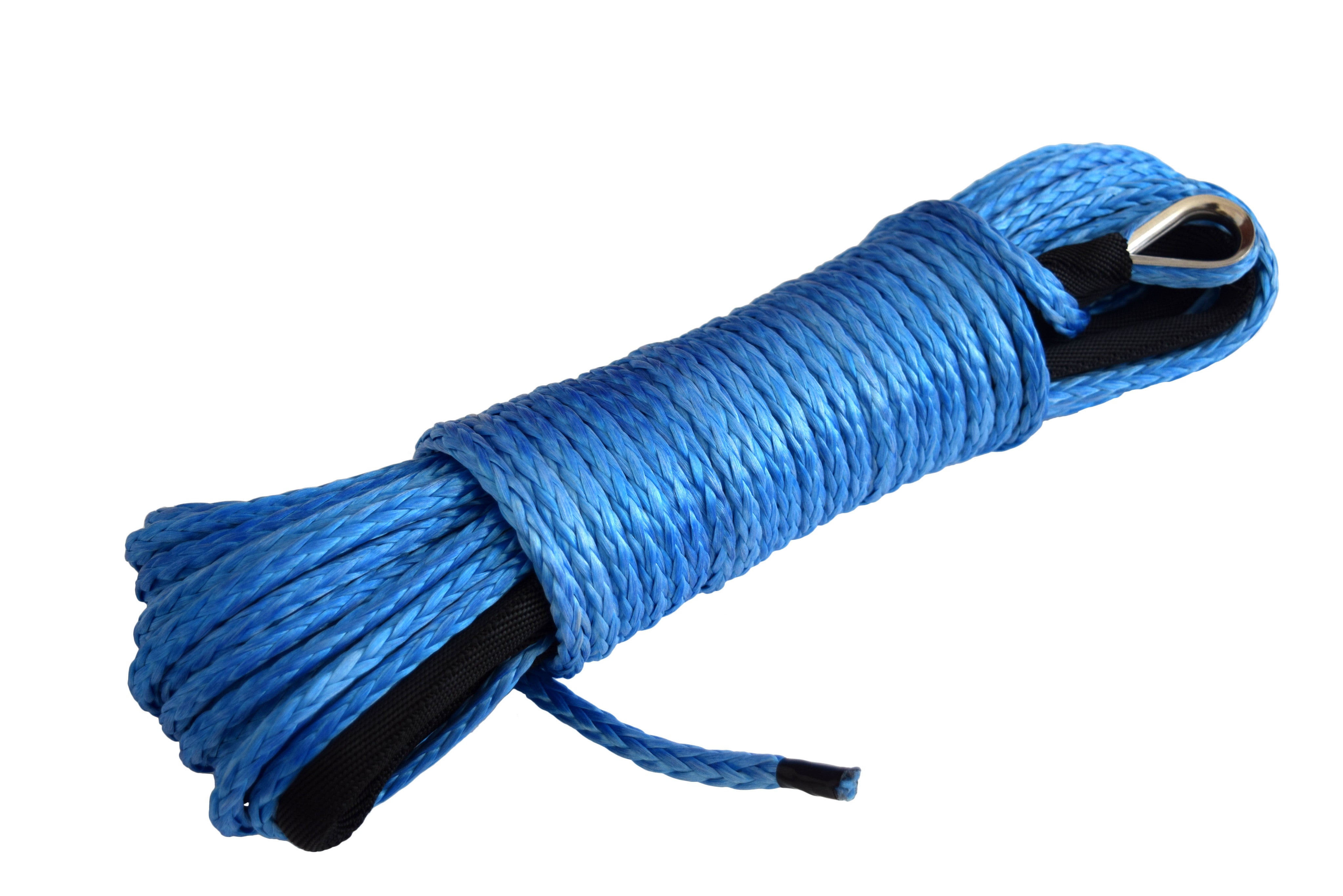 QIQU Blue QIQU 50 ft 1/4 inch (6mm*15m or 1/4''x50') ATV UTV synthetic winch cable rope line