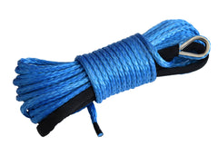 QIQU blue 80 ft 1/4 inch ATV UTV synthetic winch cable rope line