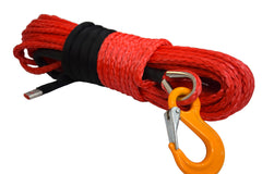 QIQU red 100ft 3/8 inch 4x4 SUV Off-road car synthetic winch cable rope line with thimble sleeve hook lug