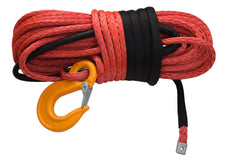 14mm*45m Red Synthetic Winch Rope with Hook,ATV Winch Cable, Offroad Rope