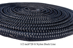 QIQU Nylon Dock Line Double Braided Rope for Marine Use Mooring/Anchor Line/Fender Line